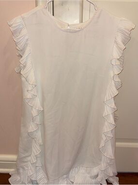 TCEC White Ruffle Mini Dress